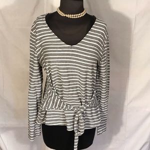 A New Day Long Sleeve Front Tie Top, Size Large